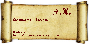 Adamecz Maxim névjegykártya